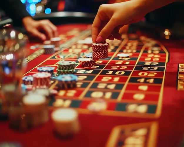 Live casino dealer at work during a session